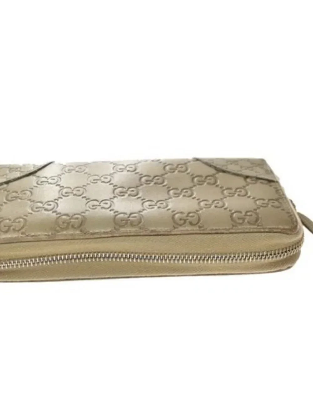 GUCCI Logo Guccissima GG Pattern Long Zipper Wallet Leather Beige GHW 09KP533 - Picture 5 of 14